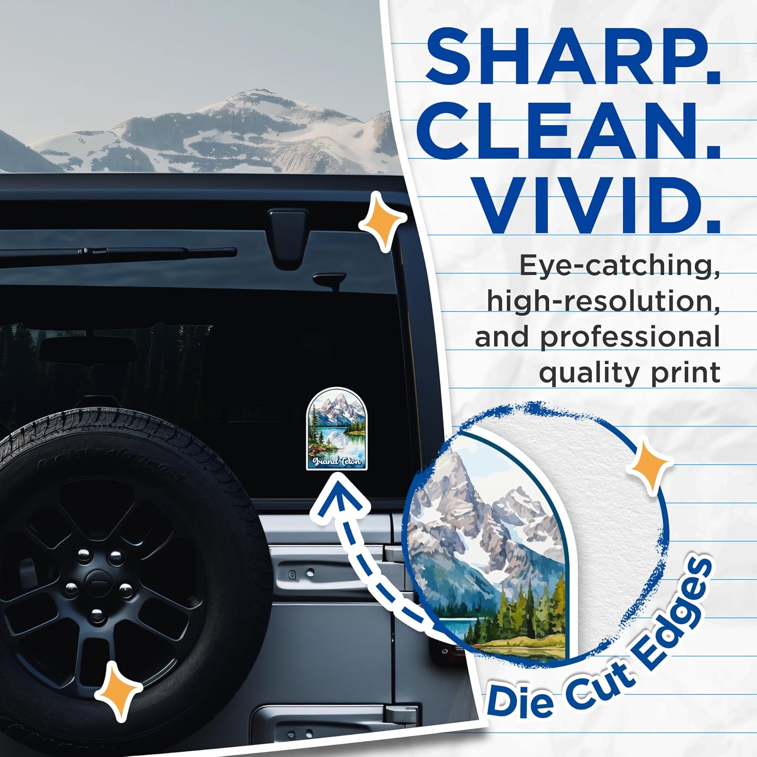 (2 Pack) Grand Teton National Park Bumper Sticker - US National Park - Choose from 63 Parks - 5" On Longest Side - Decal for Car Bumper, Laptop, Water Bottle, Wall, and Window - BMCS1565 image 2