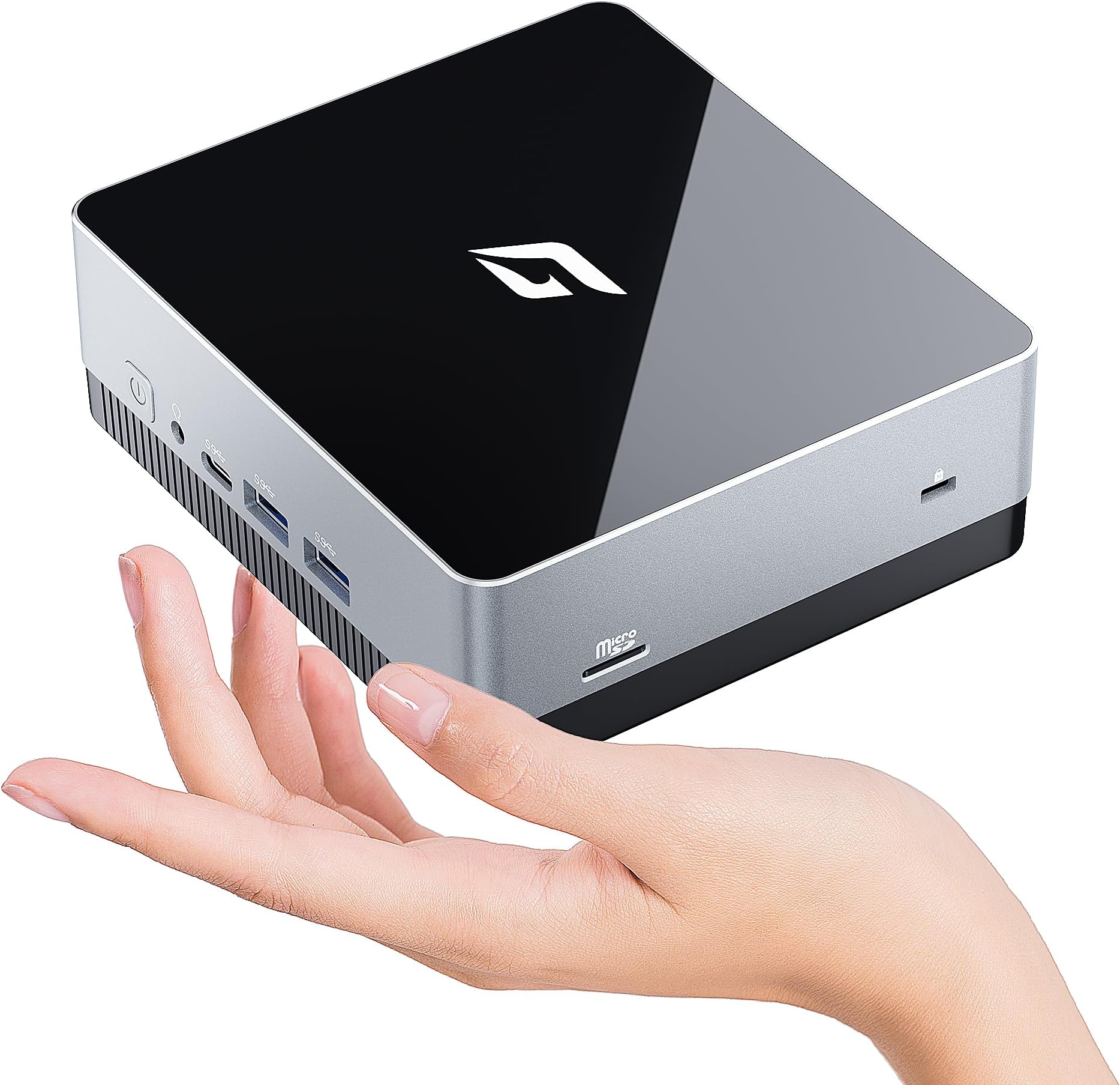 Nano J1 Linux Mini PC, Intel N5095A Quad-Core, 16GB RAM, 128GB PCIe SSD, 4K Dual Display, WiFi, Type-C, RJ45, VESA, Ubuntu OS