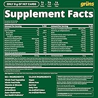 Vista 9 de Gruns - Gomitas multivitamínicas Super Greens para adultos, superalimento de vitaminas con espirulina, clorella, fibra prebiótica para la salud
