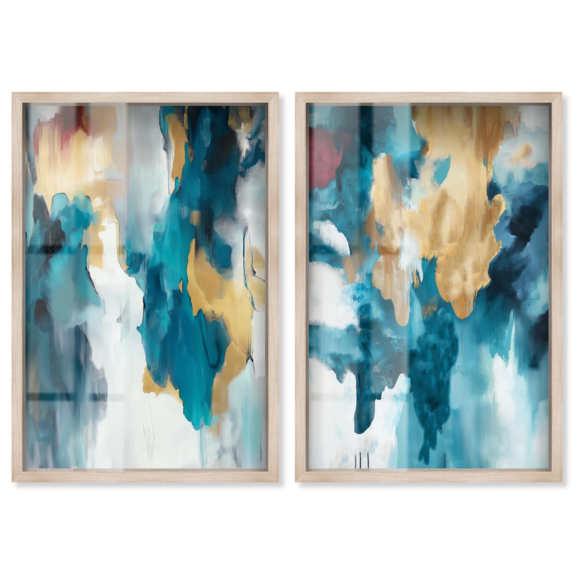 Art Remedy Gold Surge shadowbox cadre blond 40x61 cm pour salon chic
