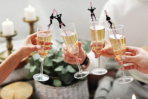 Miniatura 4 de Pajitas para decoración de despedida de soltera, paquete de 24 pajitas de bailarín, confeti, para despedida de soltera