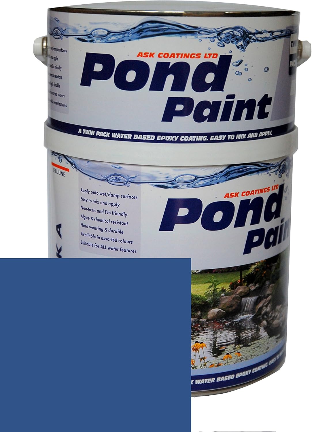Water Based Epoxy Resin Pond Paint 2.5L (Dark Blue) Amazon.co.uk DIY