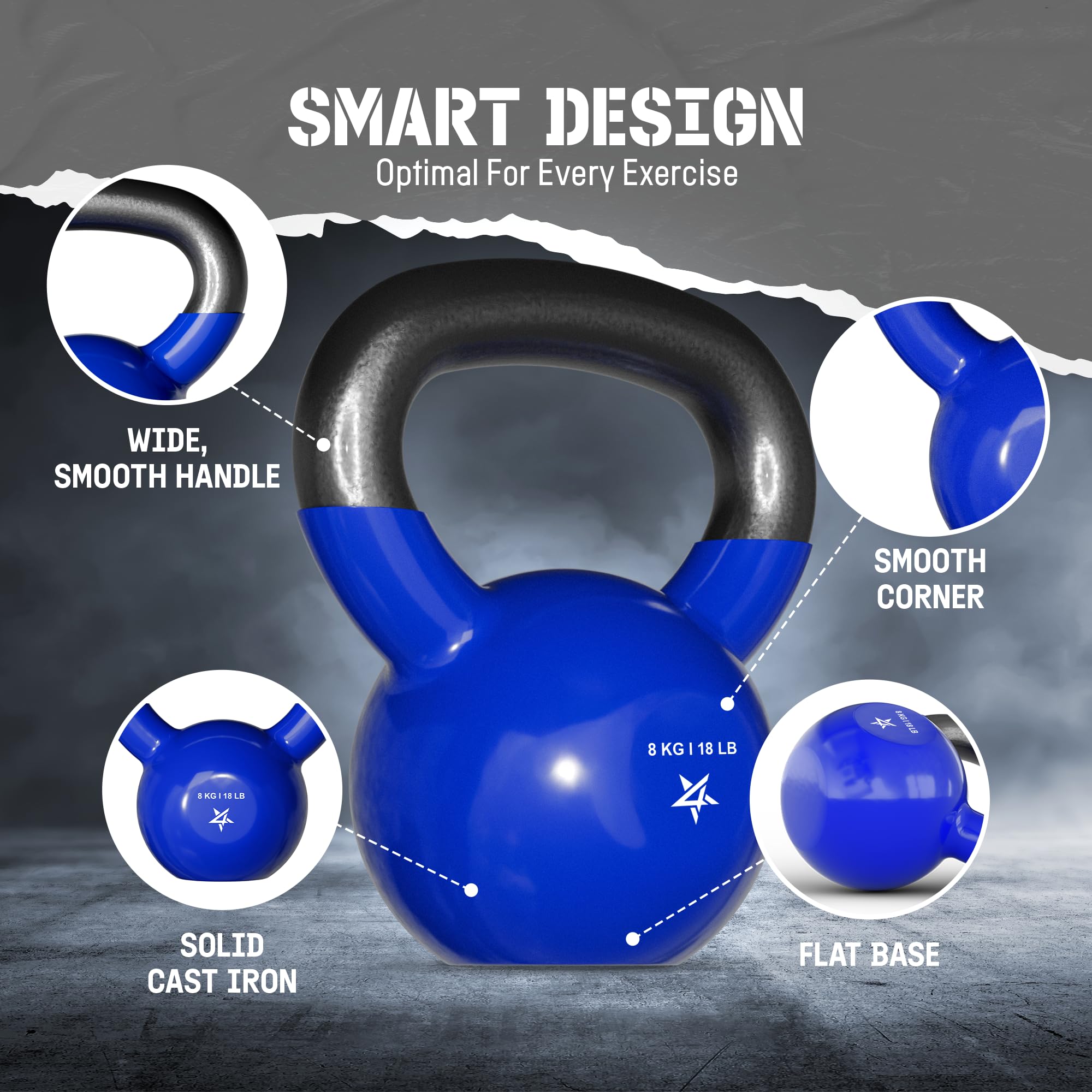 Yes4All Kugelhanteln, 4–20 kg, Vinylbeschichtetes Gusseisen, für Hantelübungen, Fitnessstudio, Fitness, Ganzkörper-Trainingsgeräte, Liegestütze, Griff- und Krafttraining
