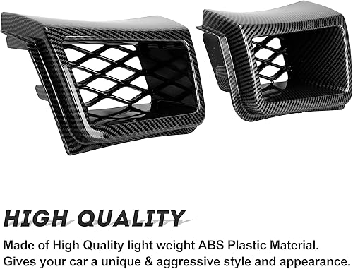 Miniatura 8 de ECOTRIC Juego de conductos de aire de pinza de parachoques compatible con Chevrolet Silverado 2003-2007, 1500 pares de fibra de carbono, estilo