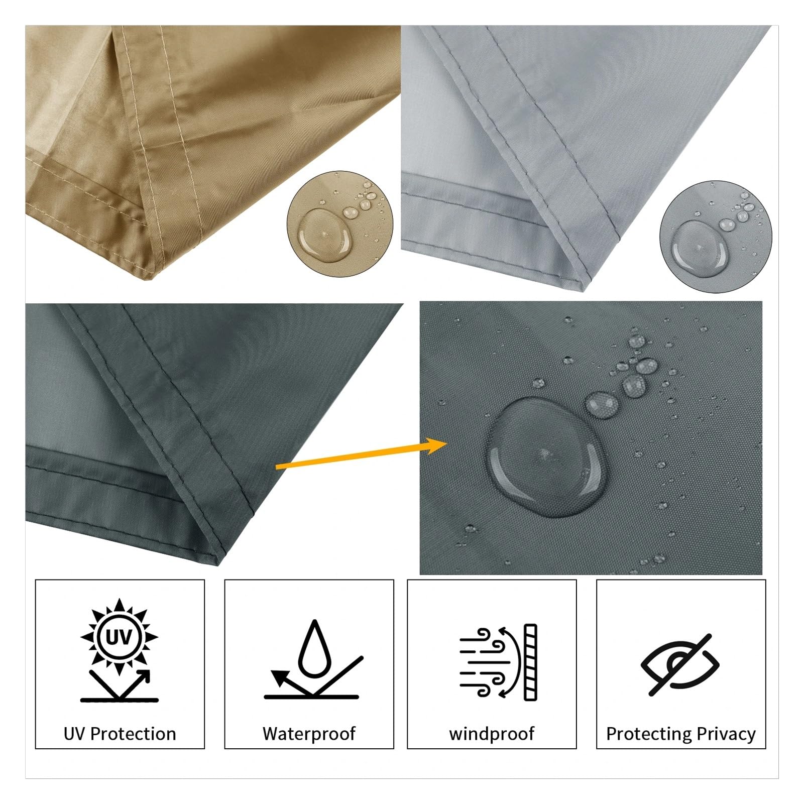 Pantalla De Privacidad For Balcón, Cerca, Patio, Protector De Terraza, Vela, Jardín, Porche, Piscina, Decoración(Dark Grey,90x500CM)