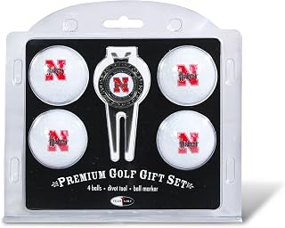 Team Golf NCAA Regulation Size Golf Balls (4 Count) & Divot Tool with Removable Double-Sided Magnetic Marker