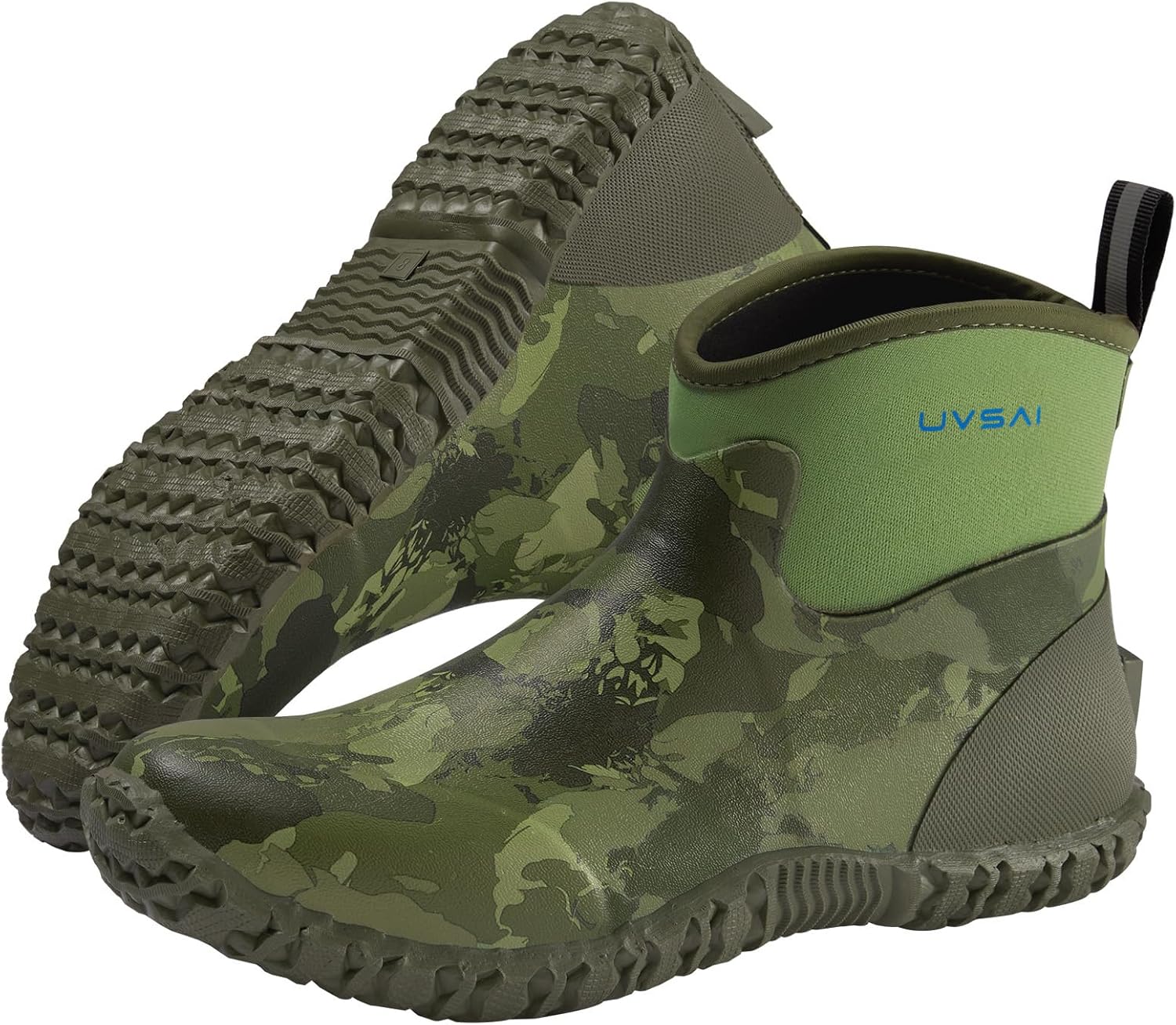 Men's Waterproof 5.3-inch Ankle High Garden Shoes Rain Boots Slip-On Footwear for Gardening Farming Lawn Care Yard Work
