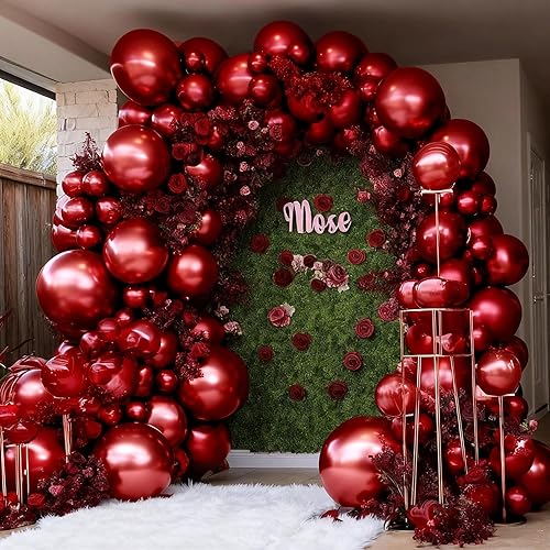 Vista 9 de Guirnalda de globos de color rosa pastel de doble relleno, globos de látex rosa claro, diferentes tamaños, 18/12/5 pulgadas, kit de globos de Rosa