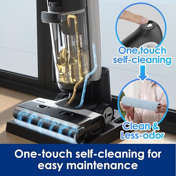 Tineco Floor ONE S7 Pro Smart Cordless Wet Dry Vacuum Cleaner, Long Runtime, Great for Sticky Messes, Self-Cleaning, 158FHot Air FlashDrying, Dual-Sided Edge Cleaning, Extended Battery Lifespan