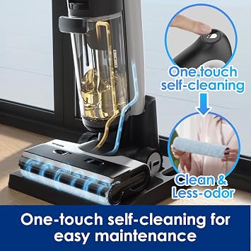 Tineco Floor ONE S7 Pro Smart Cordless Wet Dry Vacuum Cleaner, Long Runtime, Great for Sticky Messes, Self-Cleaning, 158FHot Air FlashDrying, Dual-Sided Edge Cleaning, Extended Battery Lifespan