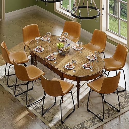 Miniatura 16 de Juego de 3 taburetes de bar de 26 pulgadas, modernos taburetes de bar de altura de barra, taburetes de bar de cuero sintético con respaldo y patas