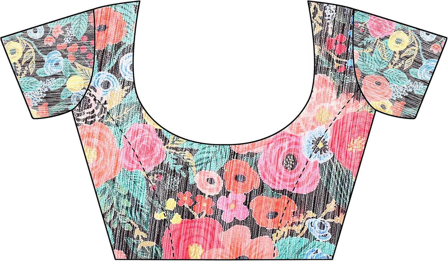 Georgette Digital Lace Border with beautiful silver jari gota satin Digital Blouse pieces