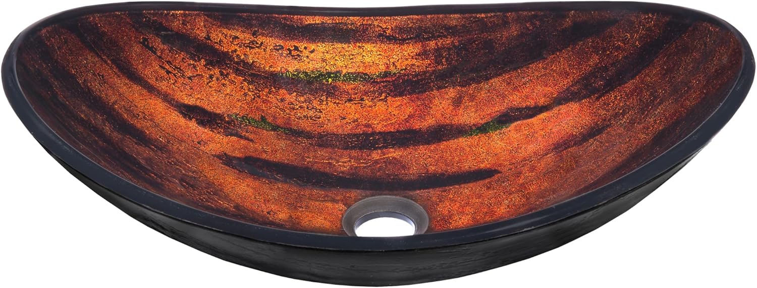 Novatto VOLLE Glass Vessel Bathroom Sink Set, Oil Rubbed Bronze