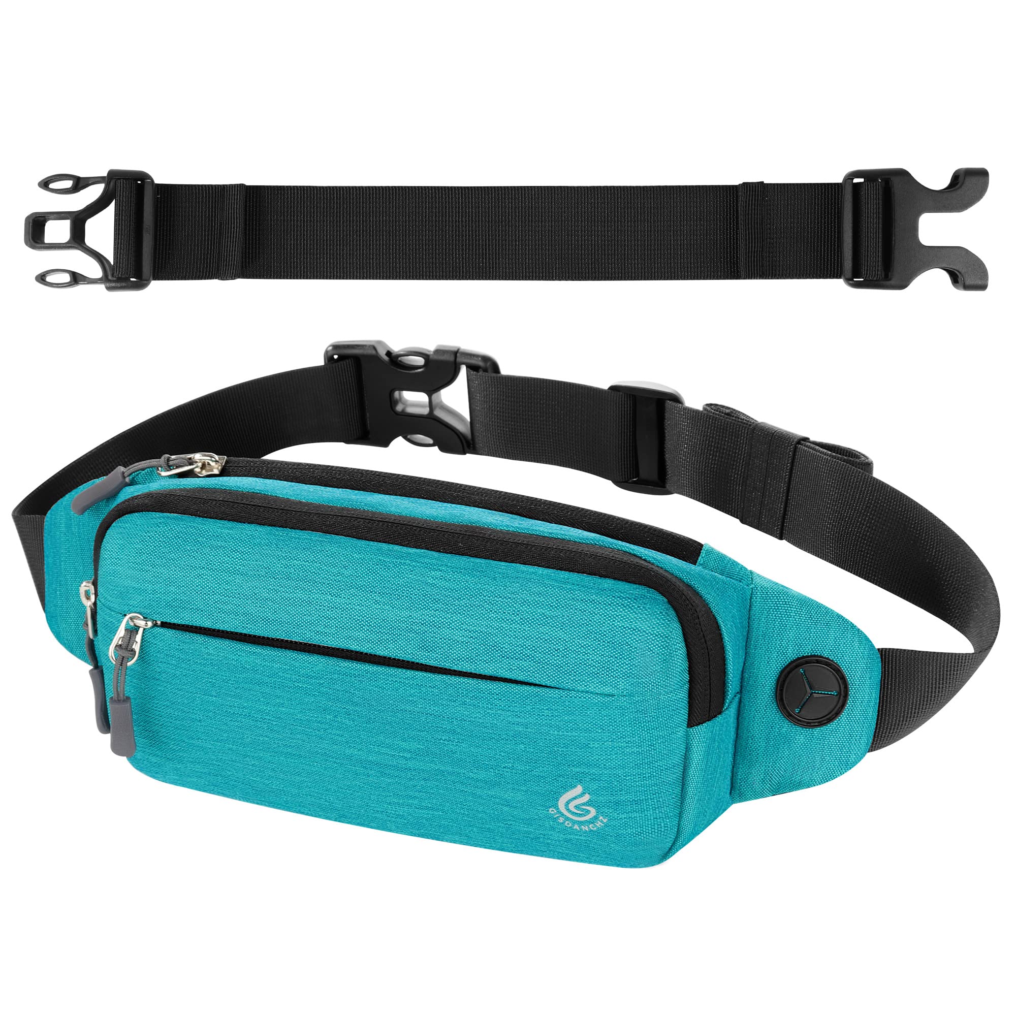 Gisdanchz Bumbags with Extender for Women Men, Lightweight Slim Waist Bag Fanny Pack for Travel Walking Running Jogging