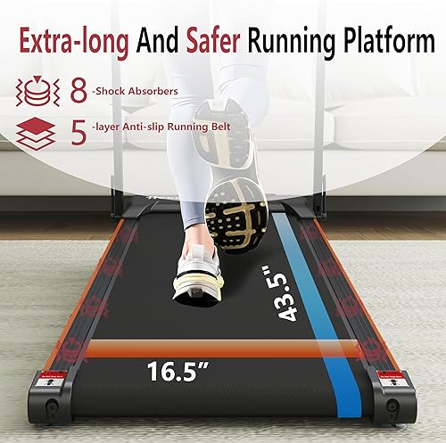 Miniatura 6 de Treadmill with Incline, 3 in 1 Under Desk Treadmill Walking Pad with Removable Desk Workstation 3.5HP Foldable Compact Walking Treadmills for Home