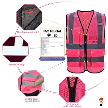 A-SAFETY 6XL 7XL 8XL Pink High Visibility Mesh Safety