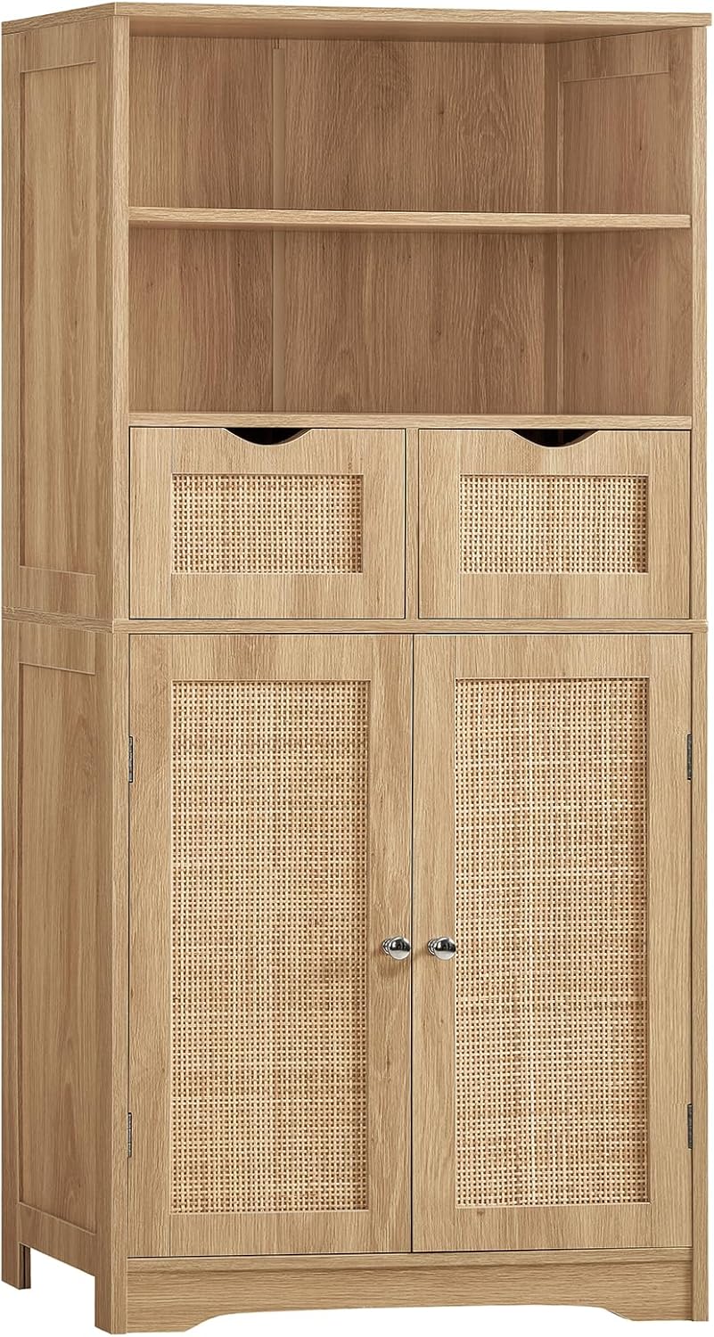 TEENFON Natural Rattan Cabinet