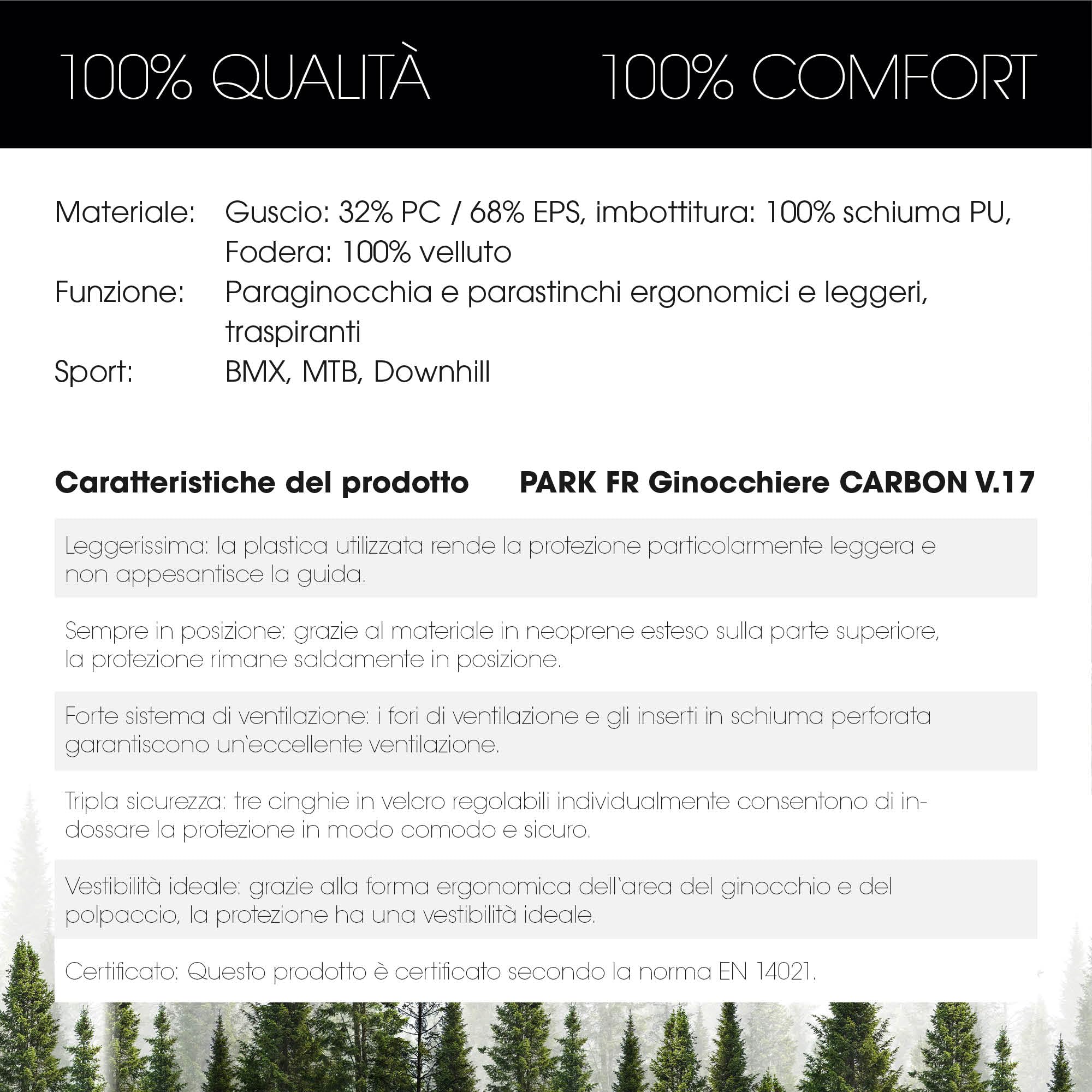 O'Neal Park Fr Carbon Look Knee Guard Protezione Bicicletta