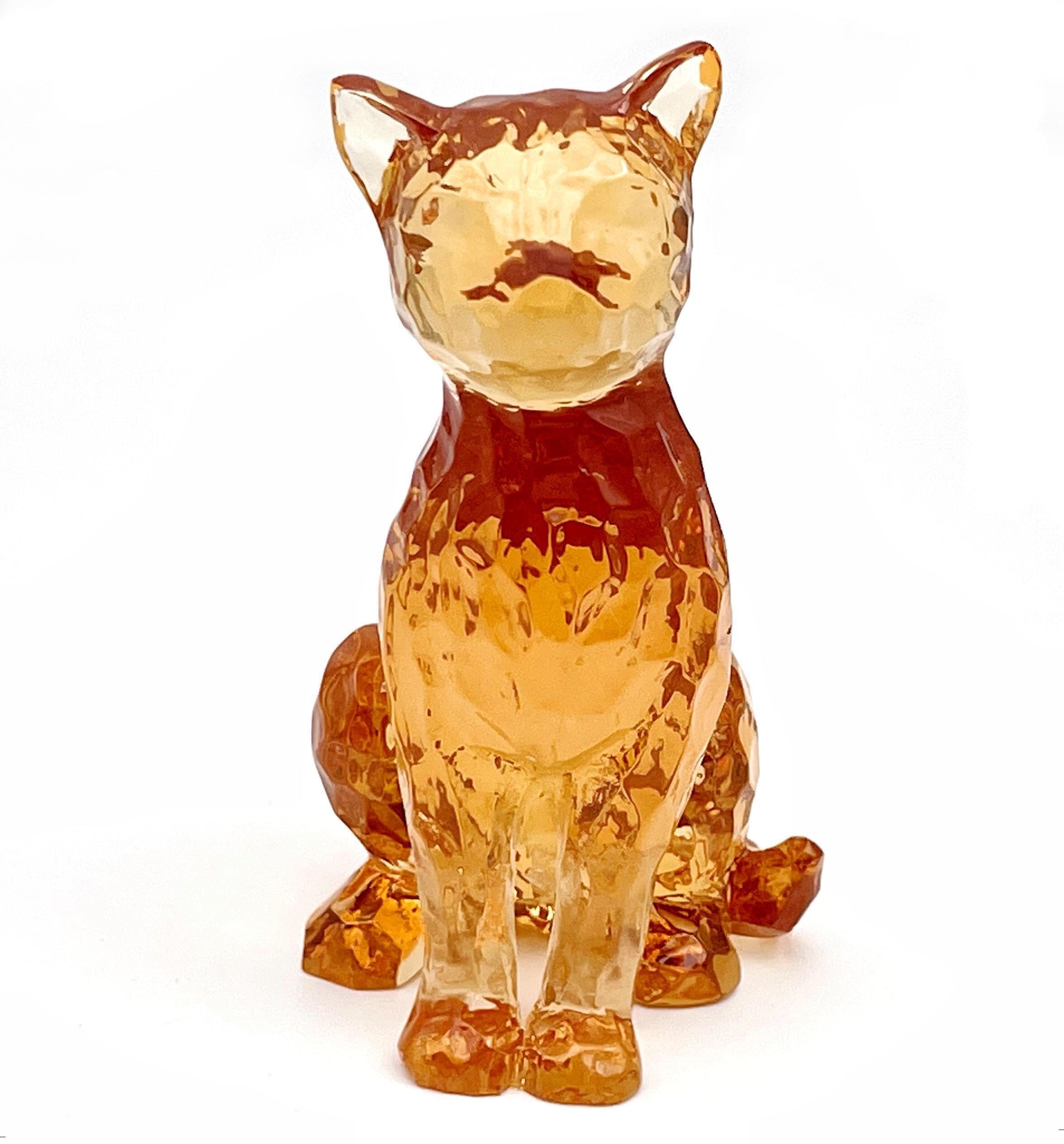 Amazon.co.jp: JWT Astyle 琥珀色の猫の置物 像 装飾 猫愛好家