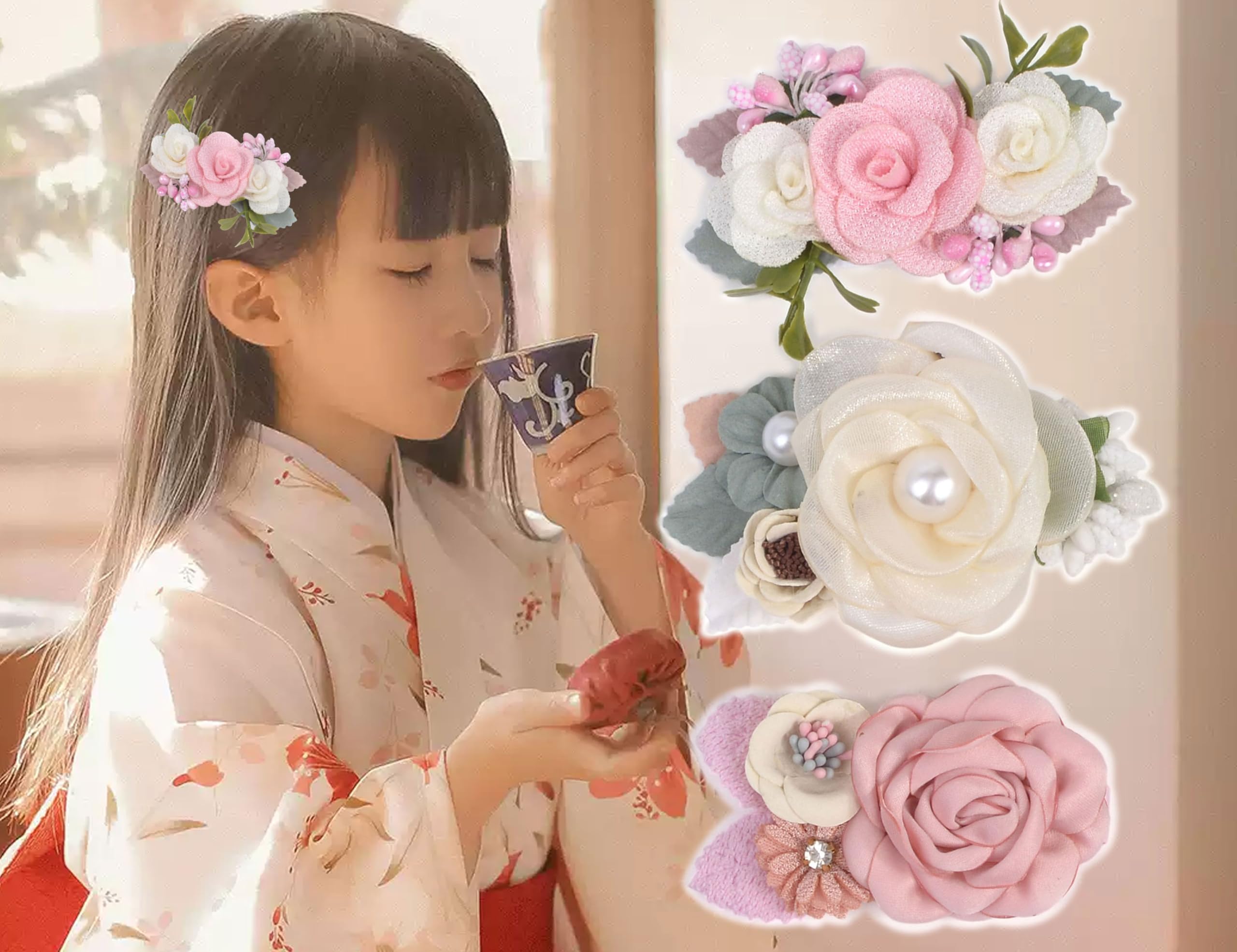 Amazon.co.jp: BIANHUAN ヘアクリップ ヘアアクセサリー 髪飾り 七五三 