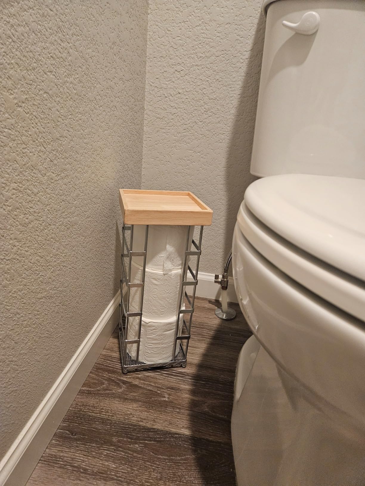 $5/mo - Finance BROOKSTONE, Stylish Toilet Paper Holder with Bamboo Top ...