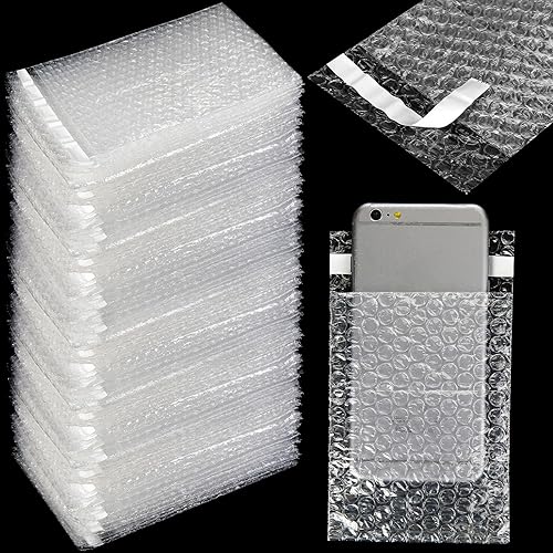 Miniatura 8 de PerKoop 120 bolsas de cojín de burbujas de 4 x 5.5 pulgadas a granel, bolsas de doble pared para cojín de burbujas, bolsas protectoras transparentes