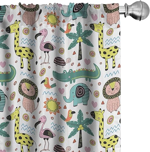 Miniatura 12 de Lunarable - Paneles de cortinas multicolor Amarillo y rojo,Negro y rosa,Bronceado oscuro,Verde,Naranja Marrón,Naranja y blanco,Naranja Amarillo,Rosa