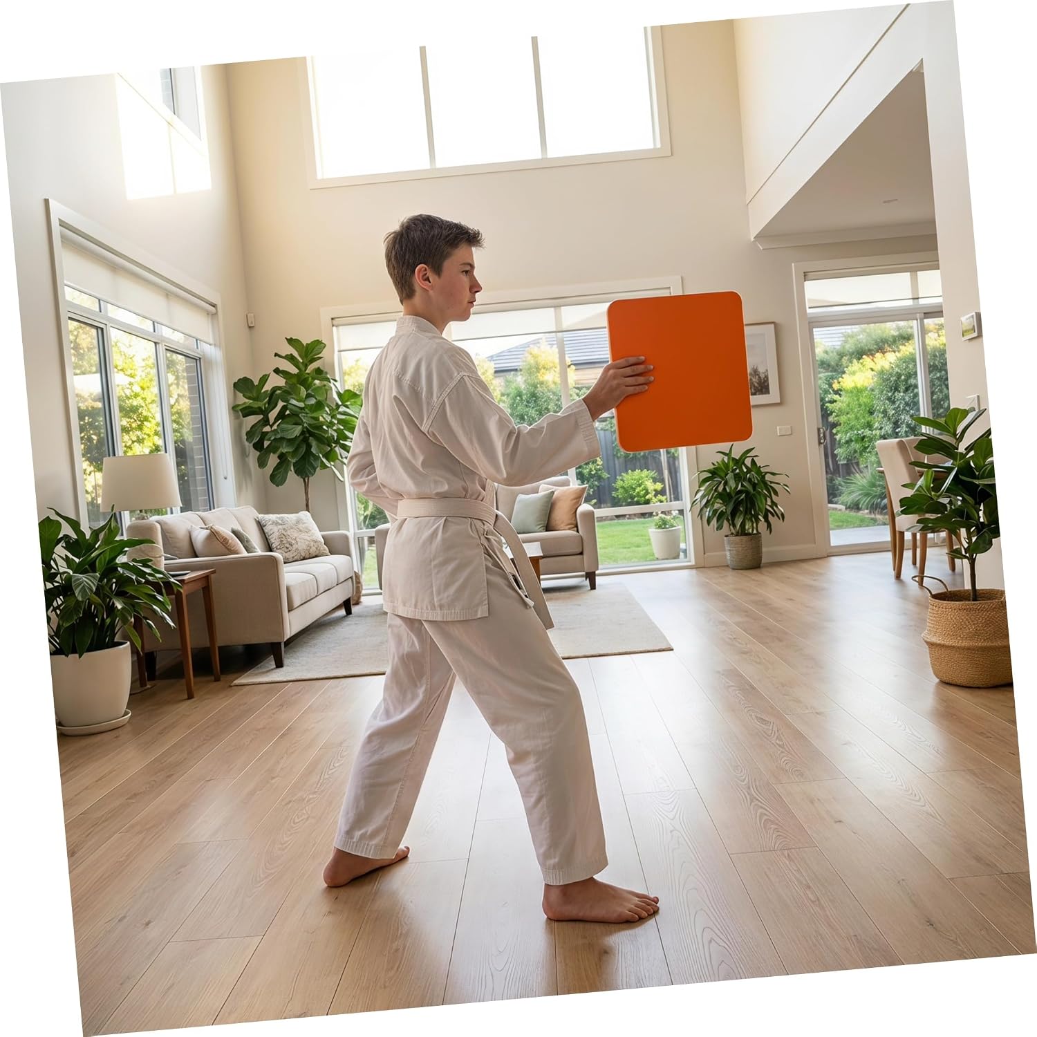 Reusable Taekwondo Breaking Board with Comfortable Grip and Eva Material for Daily Training and Martial Arts Demonstration, Orange Practice Break Board for Adults and Youth