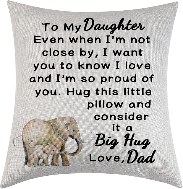 Daughter Pillow Case From Dad Cushion Cover Daughter Birthday Gift Graduation Gift For Her Daughter Gifts Big Hug To Daughter