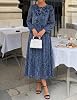 Vestido midi floral de manga larga para invitada de boda de otoño ZESICA 5