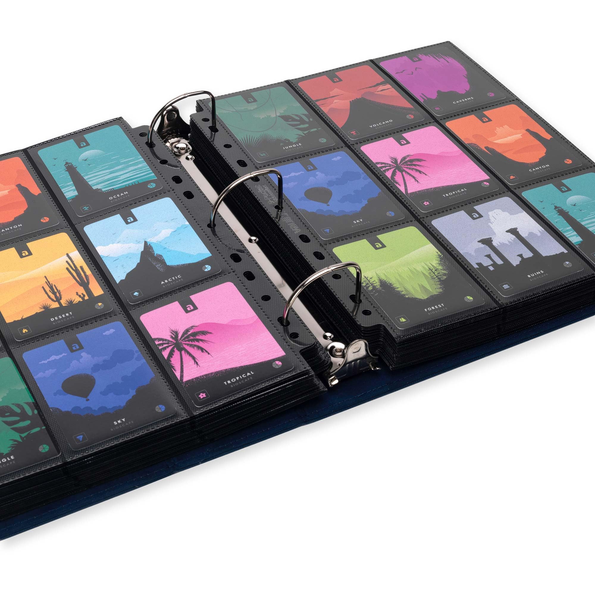 Vault X Raccoglitore a 3 Anelli per Carte da Collezione, Compatibile con Pagine a 9 Tasche, 900 Carte, Materiale Exo-Tec, Apertura Facile, Raccoglitore con Clip ad Anello D, TCG (Blu, Grande)
