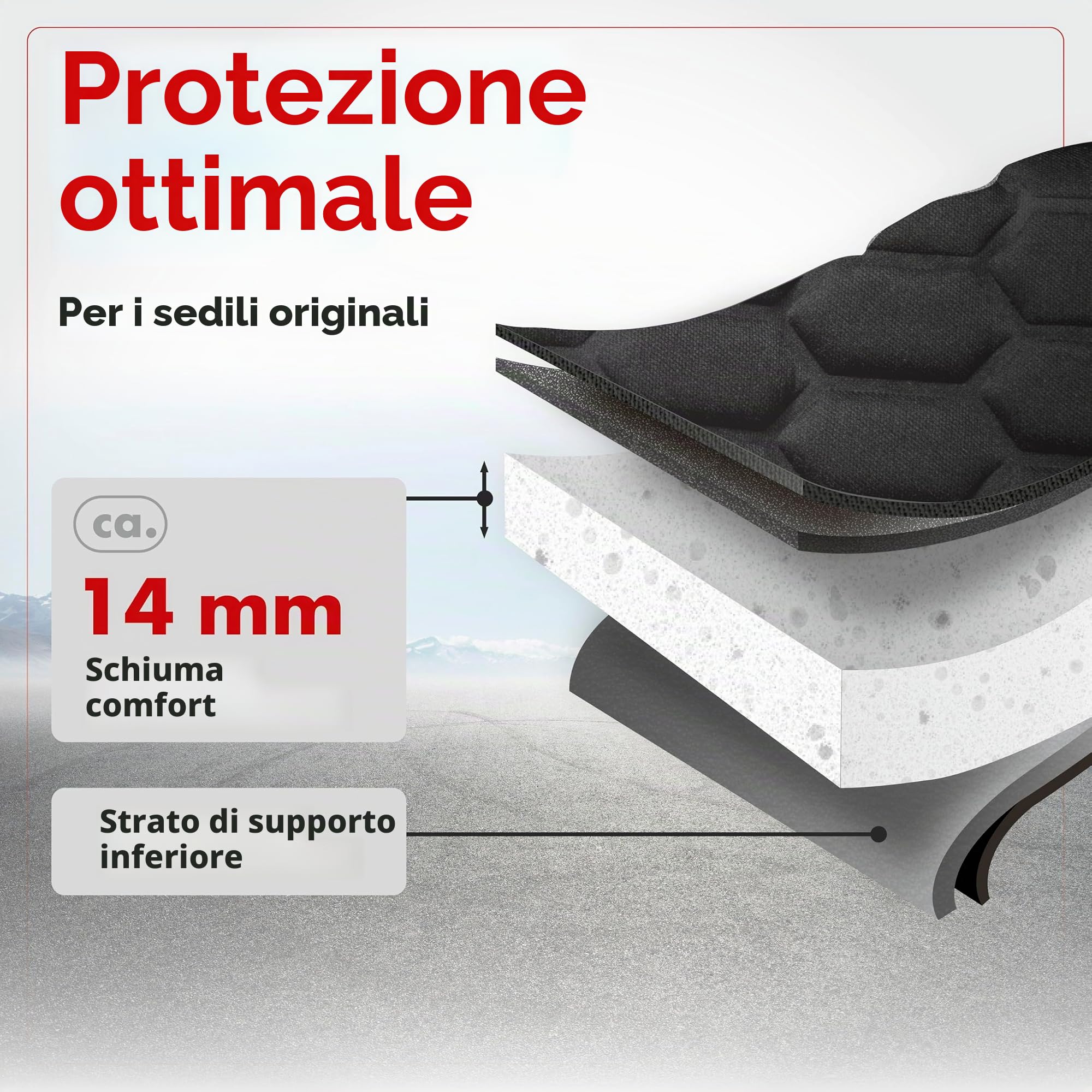 Walser Coprisedile auto Valtteri, Coprisedile auto universale nero/grigio, Rivestimento veicolo Sport Optics, Protezione sedili anteriori veicolo