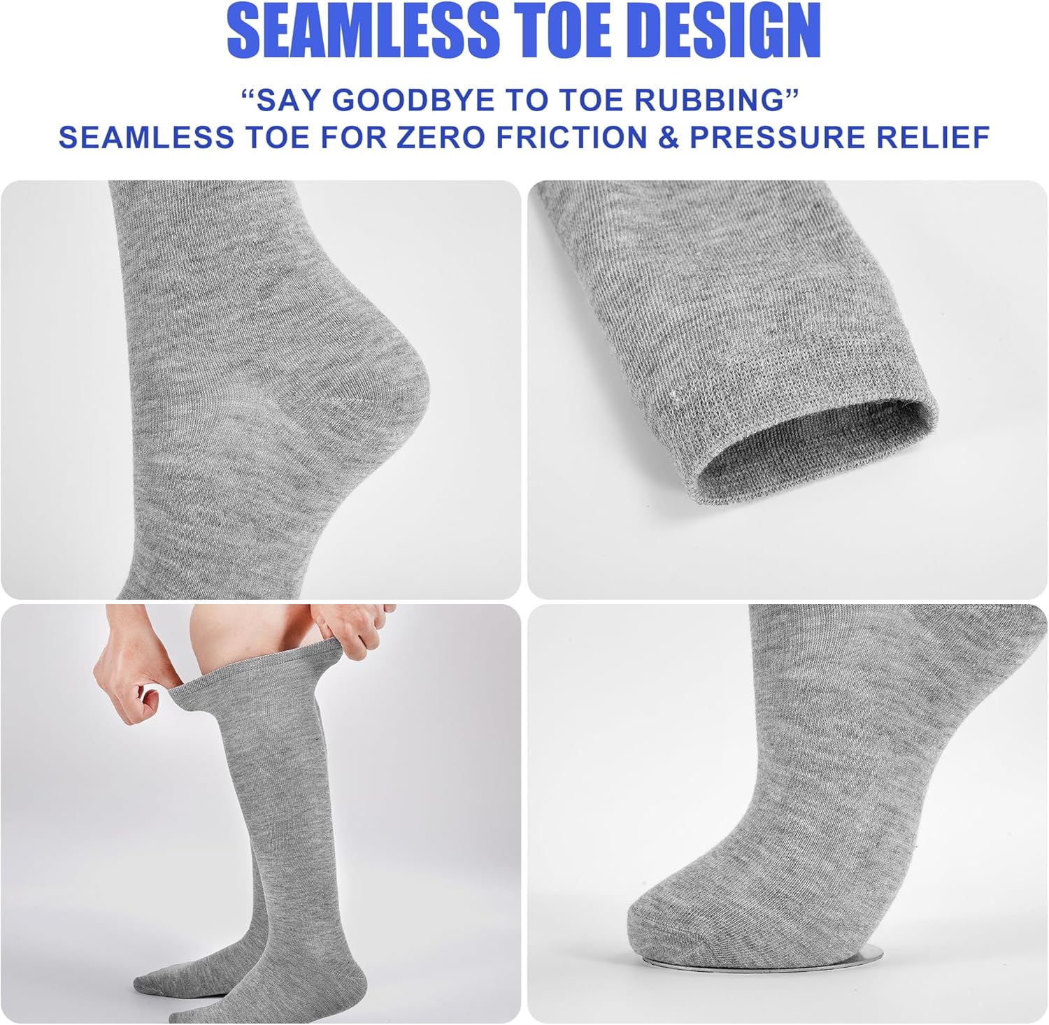 Walking Boot Sock Liners, Replacement Socks for Orthopedic Walker Brace, Tube Socks for Air Cam Walkers, 5 Pairs - Image 2