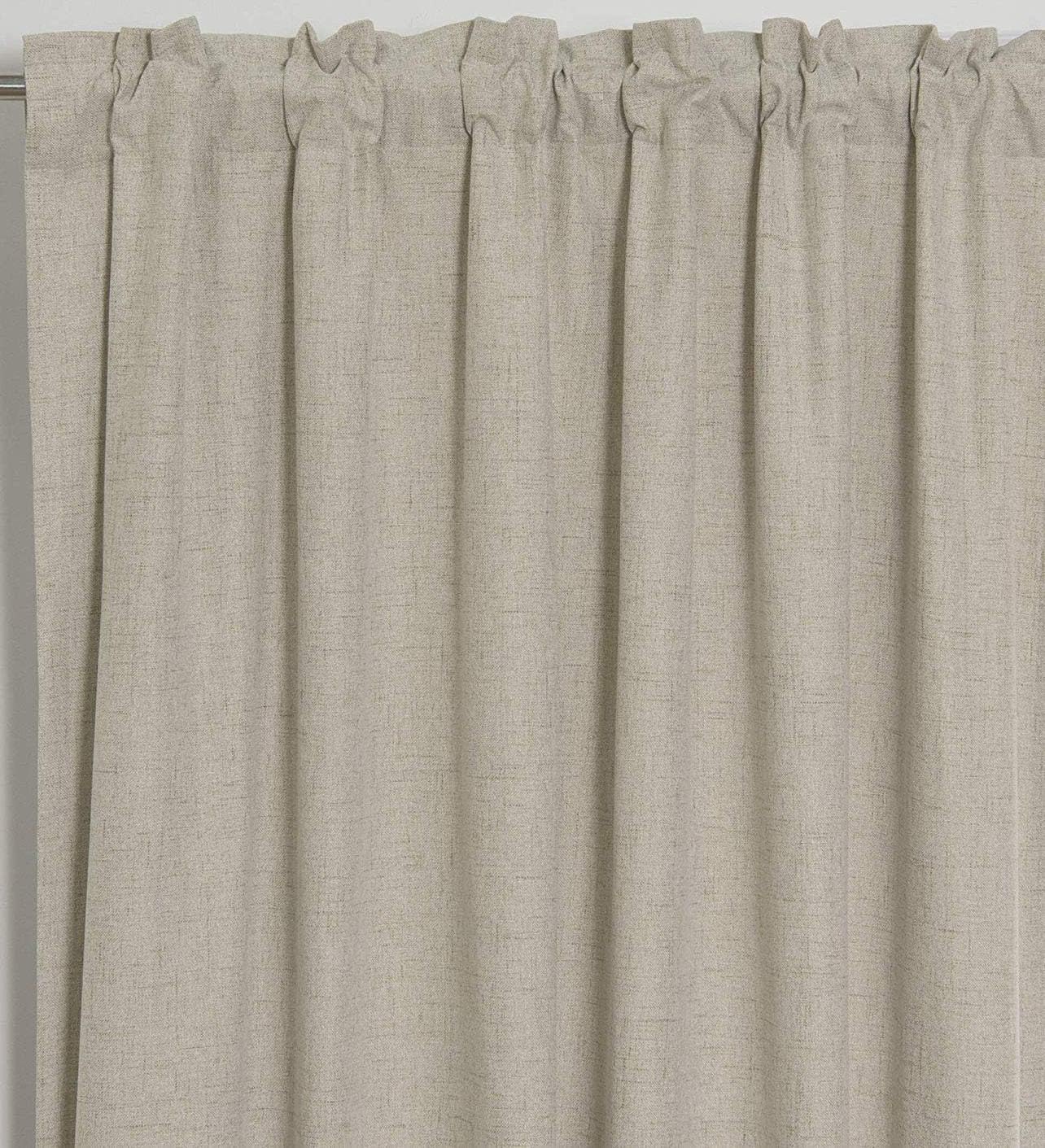 Linen Clubs Cotton Linen Tab Top Curtain Panel 50x72 Natural 2 Pack, Off-white, W 50" x L 72" (2 Panels) - Image 5