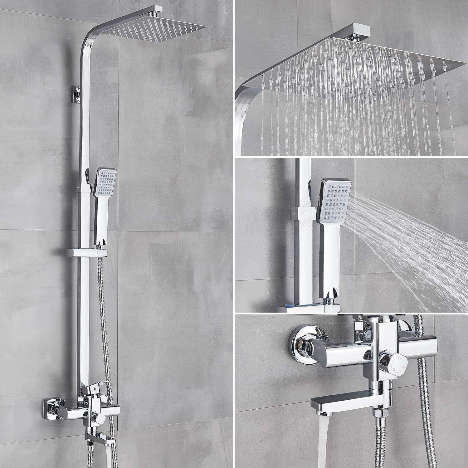 Buy NeierThodore Rainfall Shower System Chrome Bathroom Shower Faucet