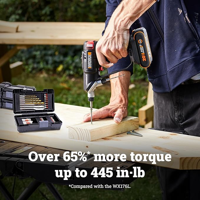 Taladro Atornillador WORX WX177L.2 Inalámbrico 20V 445 in·lb Sin Escobillas miniatura 3