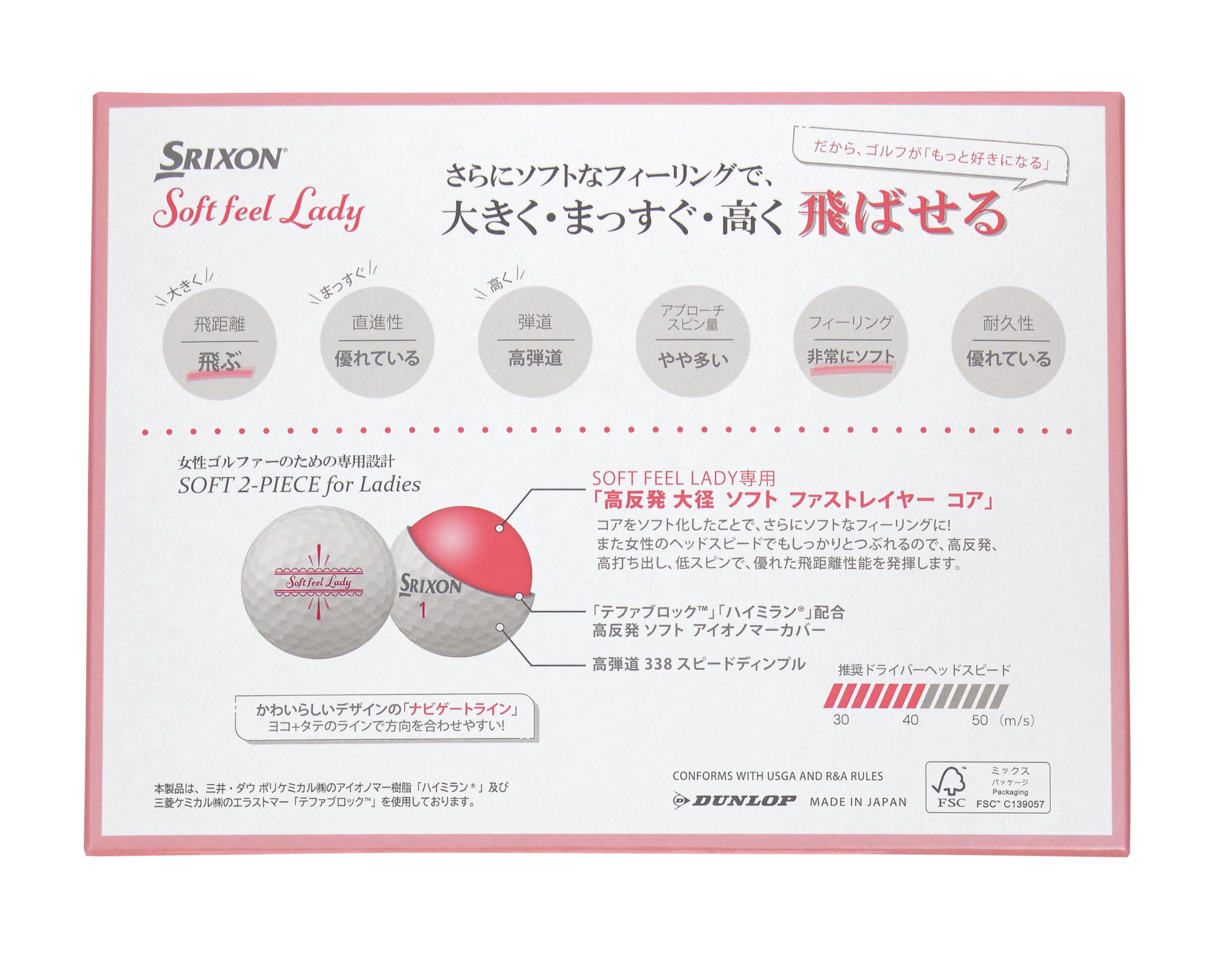 Dunlop Golf Balls SRIXON SOFT FEEL LADY6 2025 1 Dozen (12 Pack) White