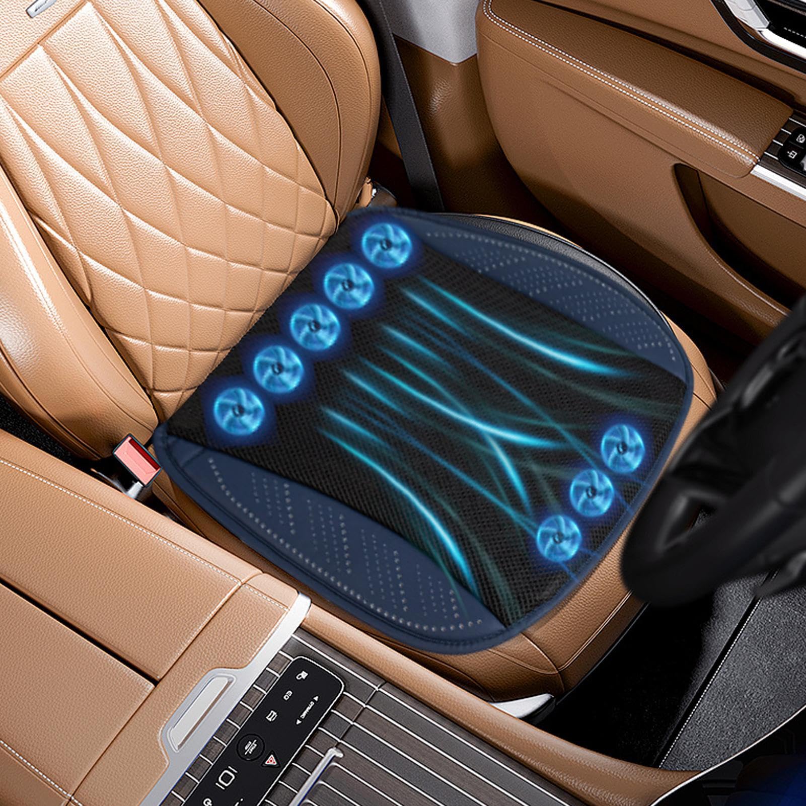 Generisch Coussin rafraîchissant pour siège de voiture, coussin rafraîchissant pour siège de voiture, alimenté par USB, 3 vitesses réglables, anti-transpiration, refroidissement aéré et respirant des