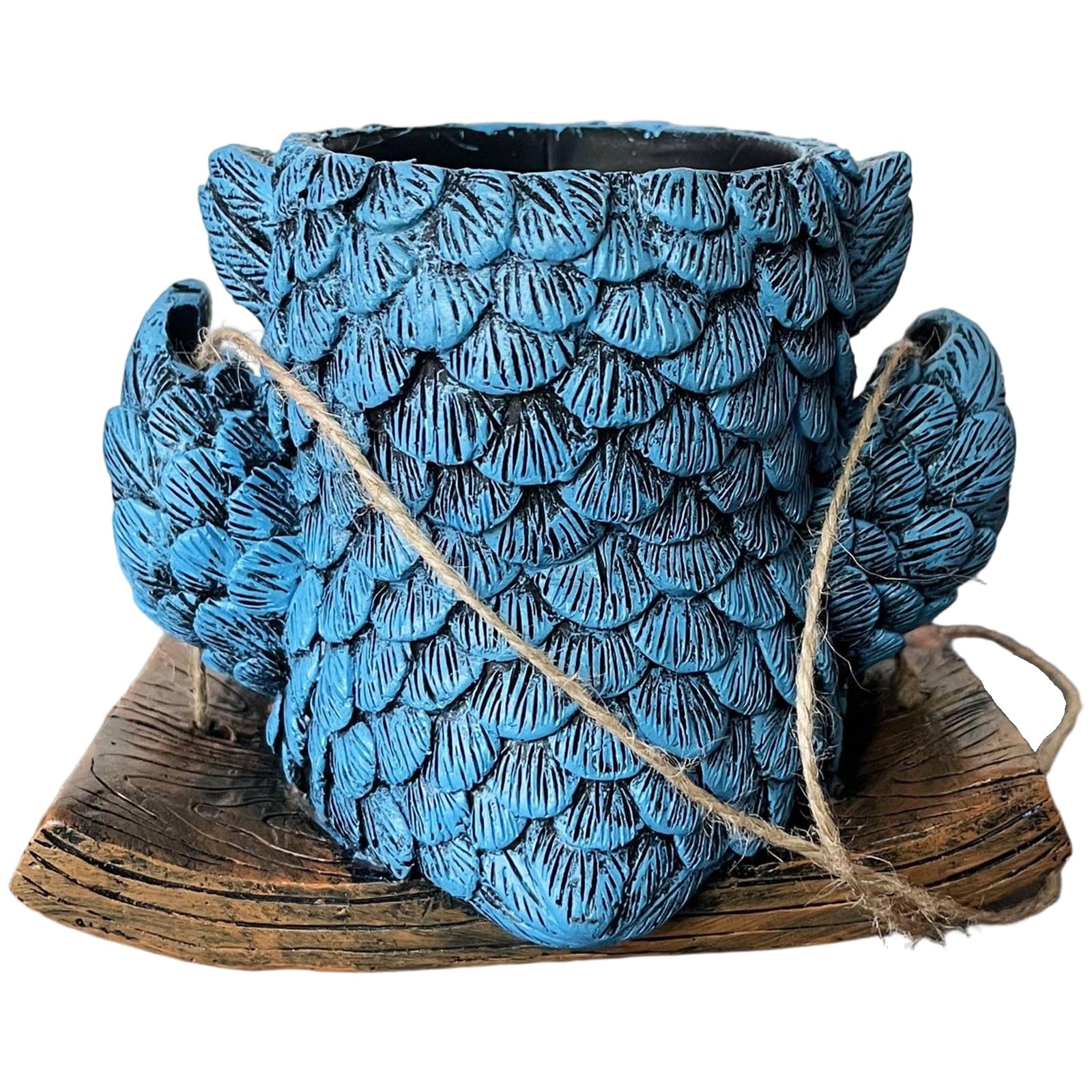 Pots de fleurs amovibles en résine hibou pour jardin naturel suspendu
