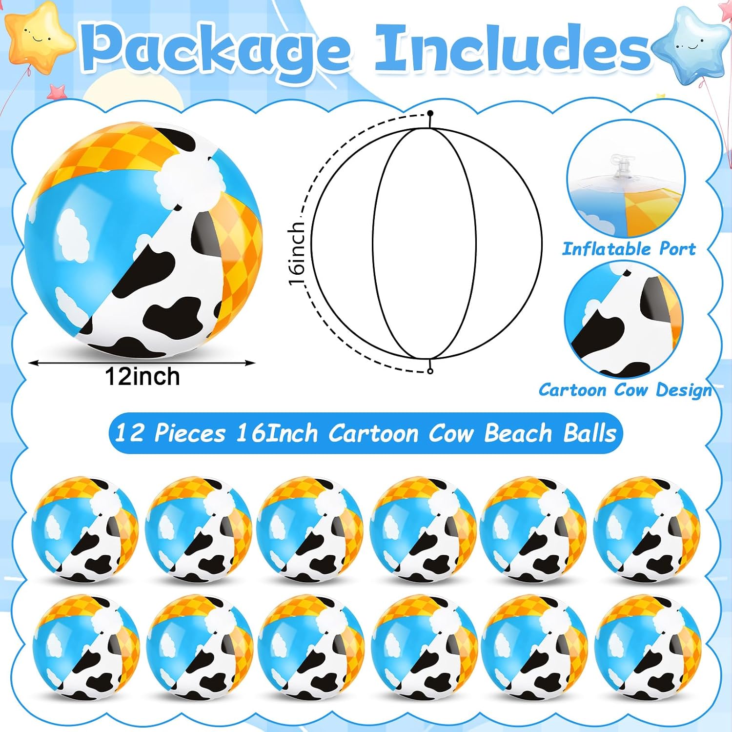 12Pack Beach Balls Bulk 16 Inch Beach Balls Large Swimming Pool Ball for Summer Outdoor Pool Water Birthday Party Favors
