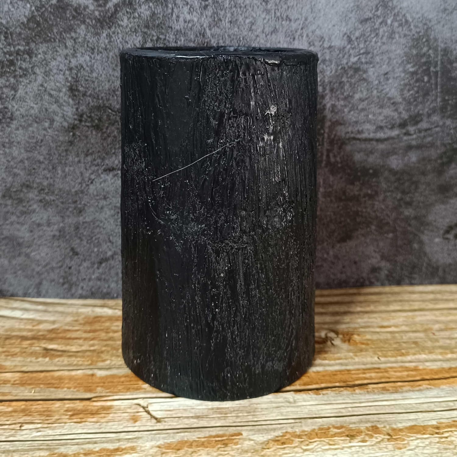 LED Pillar Candles Battery Operated 4.7" Black Hand-Poured Real Wax Flameless Candles 10-Key Timer Remote and Flicker Mode for Home Decor Wedding Party