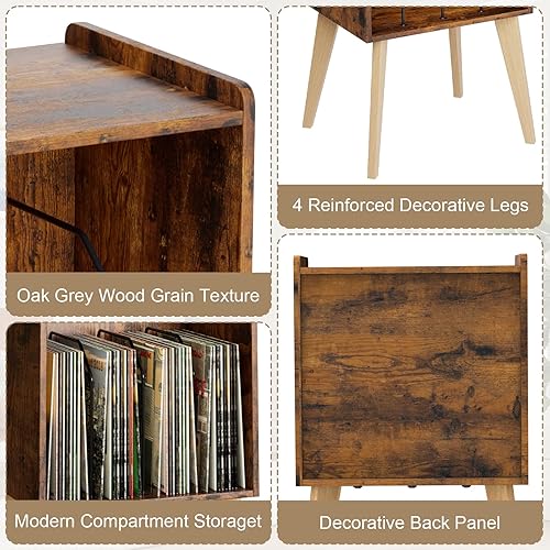 Miniatura 4 de Gannyfer Soporte para tocadiscos almacenamiento minimalista para discos de vinilo con capacidad para hasta 160 álbumes, estante de exhibición de