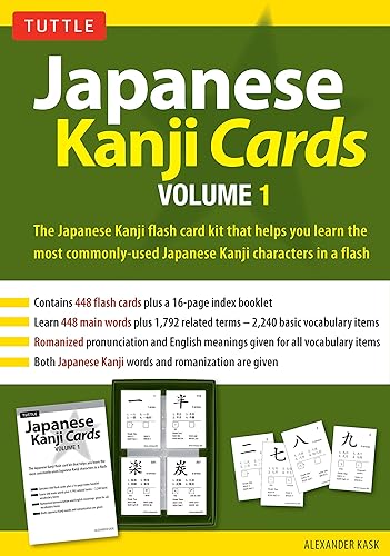 Japanese Kanji Cards Kit Volume 1: Learn 448 Japanese Characters Including Pronunciation, Sample Sentences &amp; Related Compound Words (Tuttle Flash Cards)