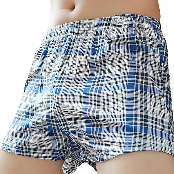 TAPUU Mens Cotton Plaid Boxer Woven Pajama Shorts