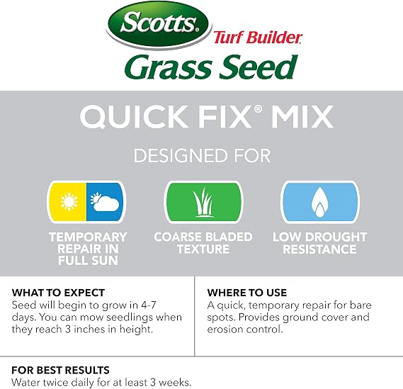 Scotts Turf Builder Grass Seed Quick Fix Mix, 3 lbs. (6-Pack)