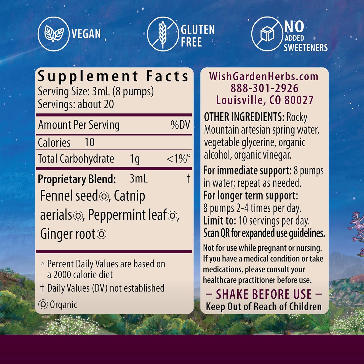 WishGarden Herbs Digestive Rescue GI Normalizer - All-Natural Herbal & Organic Digestive Relief Tincture with Peppermint Leaf, Ginger Root and Fennel Seed, Quickly Soothes Digestive Discomforts, 1oz 1 Fl Oz Dropper Top image 2 of 8 B00H4HGRCM