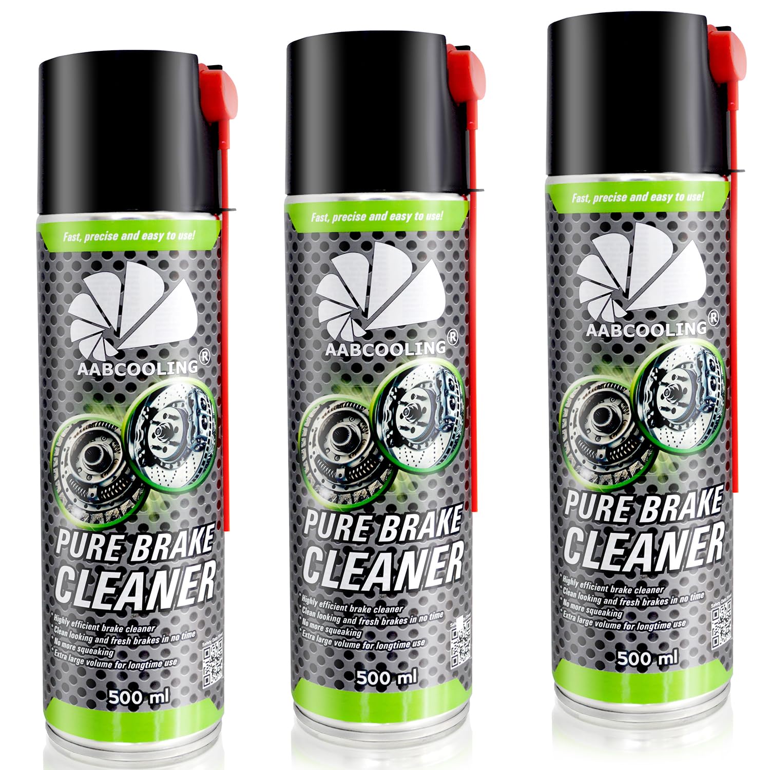 AABCOOLING Zmywacz do Hamulców Rowerowych 3x500ml Uniwersalny Preparat do Czyszczenia Łańcucha Motocyklowego lub Rowerowego, Zmywacz do Tarcz oraz Klocków Hamulcowych, Czyszczenie Zębatek i Przekładni