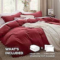 Vista 231 de Bedsure - Juego de ropa de cama de 2 piezas con 1 funda de edredón y 1 funda de almohada, extrasuave, prelavado, con cremallera, sin edredón