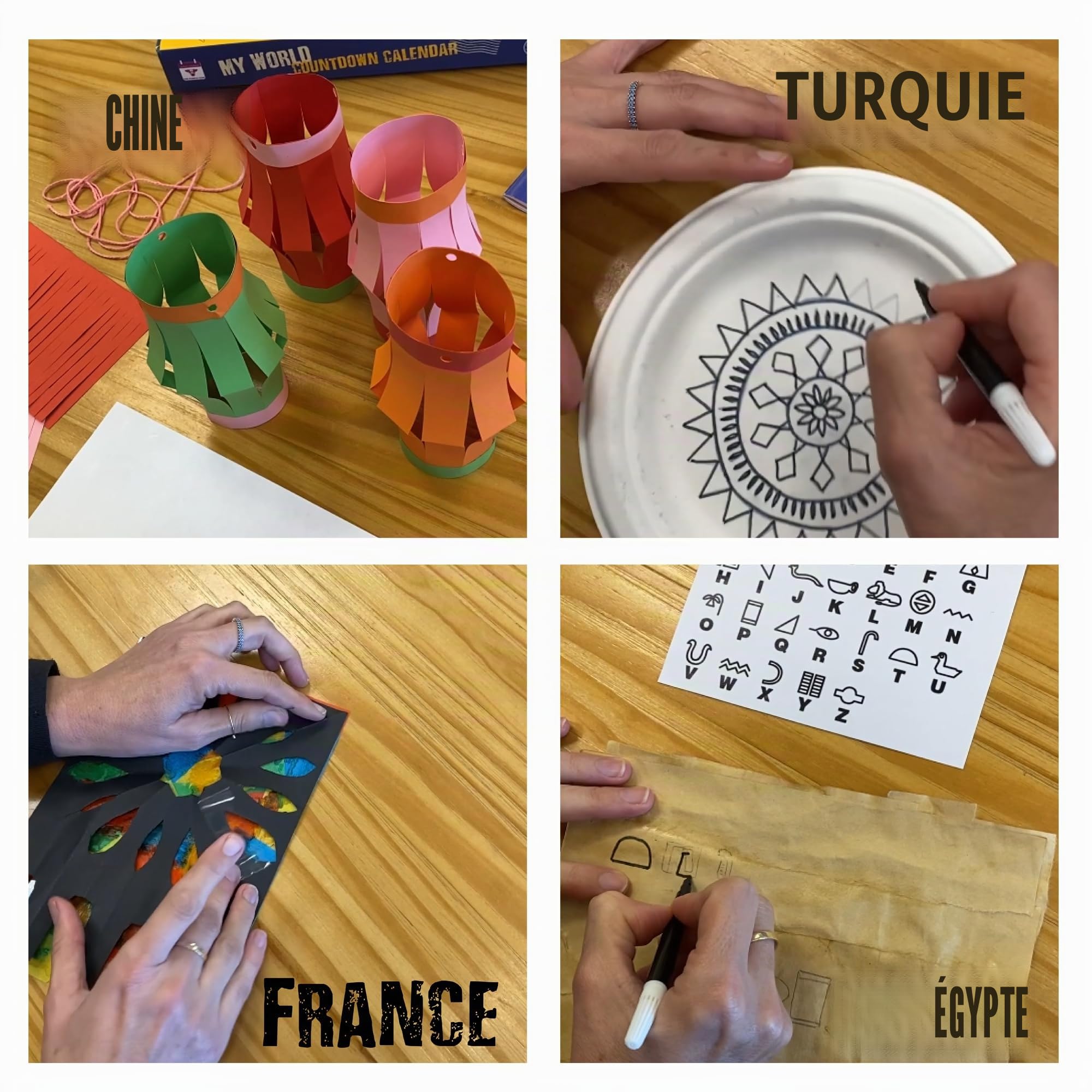 My World Calendrier de l'Avent – Visitez 24 pays, explorez différentes cultures, créez des œuvres d'art originales de chaque pays. À partir de 9 ans et plus, comprend un guide imprimé. À partir de 9