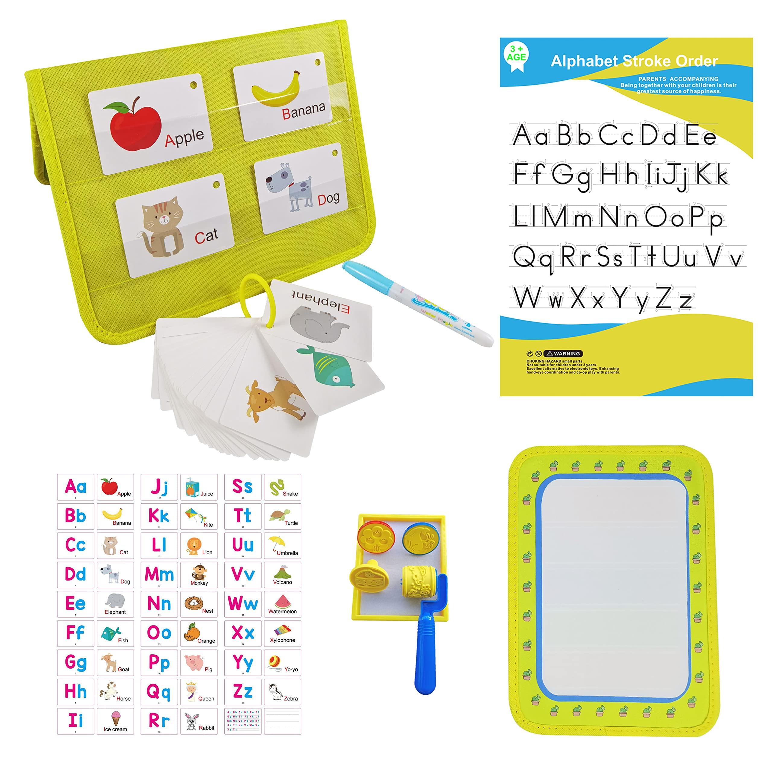 STEM Educational Toy Magic Doodle Book Set & Preschool Learning Activities Busy Book with Pocket Chart and Flash Card